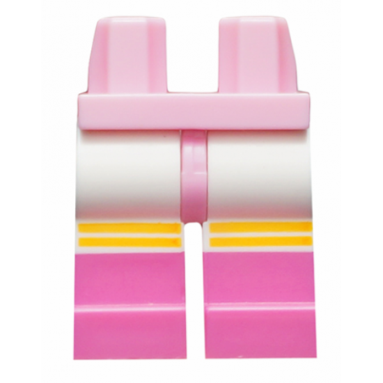 Hips and White Legs with Dark Pink Boots, Bright Light Orange Stripes Pattern