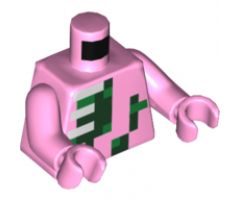 Torso Pixelated Zombie Pigman Pattern / Bright Pink Arms / Bright Pink Hands