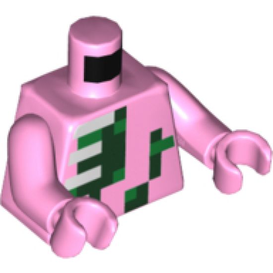 Torso Pixelated Zombie Pigman Pattern / Bright Pink Arms / Bright Pink Hands