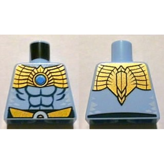 Torso Chima Muscles Outline and Gold Belt and Shoulder Plate Pattern Front and Back