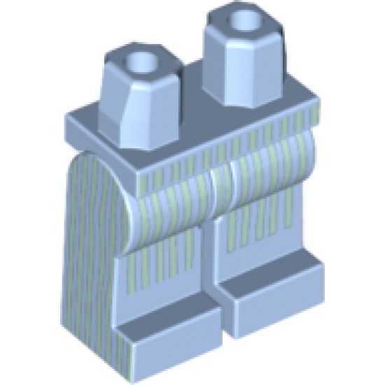 Hips and Legs with Vertical Light Aqua Stripes Pattern