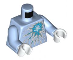 Torso Ninjago Ice Energy Pattern (NRG Zane) / Bright Light Blue Arms / White Hands