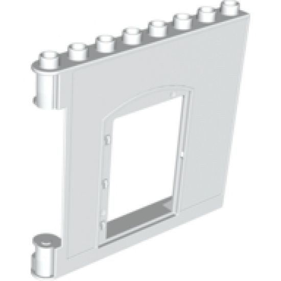 Duplo, Building Wall 1 x 8 x 6 Hinge on Left with Door Opening