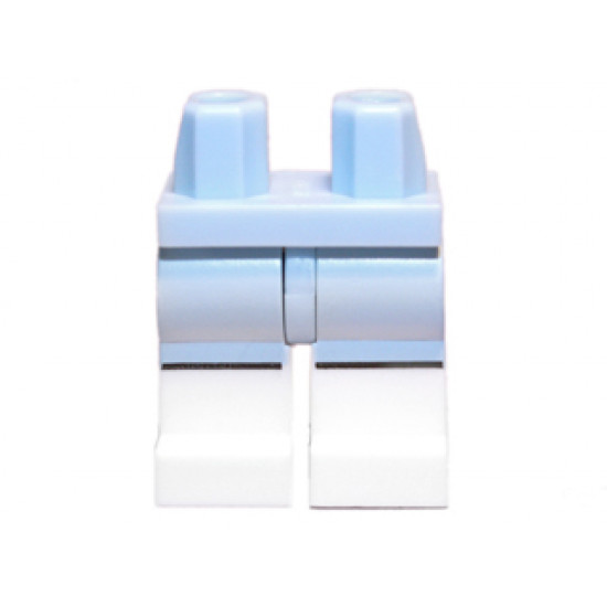Hips and White Legs with Bright Light Blue Pants Pattern