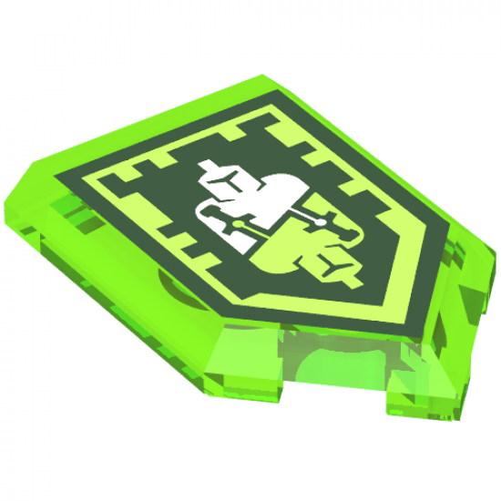Tile, Modified 2 x 3 Pentagonal with Nexo Power Shield Pattern - Sidekick