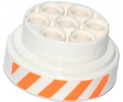 Wheel 31mm D. x 15mm Technic with Orange and White Danger Stripes Pattern (Sticker) - Set 70707