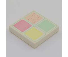 Tile 2 x 2 with 4 Pastel Squares Pattern