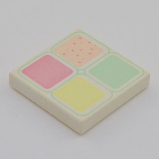 Tile 2 x 2 with 4 Pastel Squares Pattern