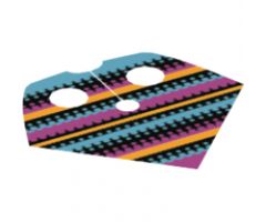 Minifigure, Body Wear Poncho Half Cloth with Coral, Green and Black Pattern