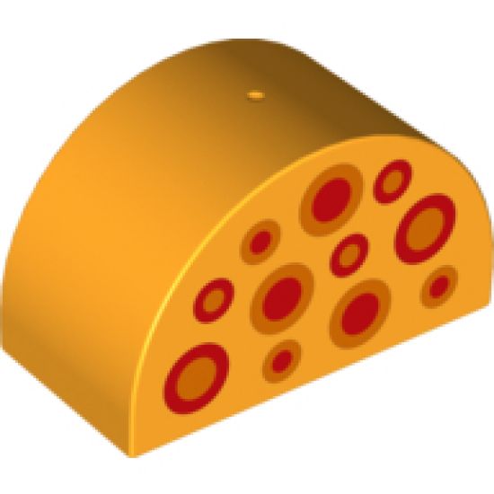 Duplo, Brick 2 x 4 x 2 Curved Top with 11 Circles with Spots Pattern
