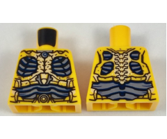 Torso Parademon Armor Skeletal with Vertebrae, Dark Blue and Sand Blue Detail Pattern