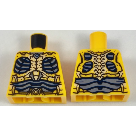 Torso Parademon Armor Skeletal with Vertebrae, Dark Blue and Sand Blue Detail Pattern
