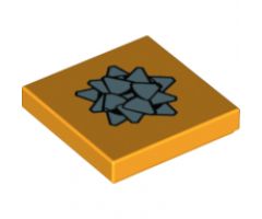 Tile 2 x 2 with Metallic Light Blue Gift Bow Pattern