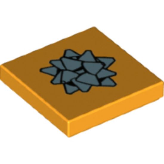 Tile 2 x 2 with Metallic Light Blue Gift Bow Pattern