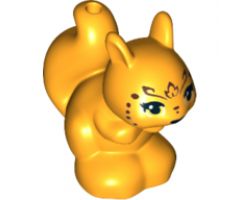 Squirrel, Friends / Elves with Black and White Eyes, Black Eyelashes, Nose and Mouth and Reddish Brown Face Decorations Pattern (Miss Spry)