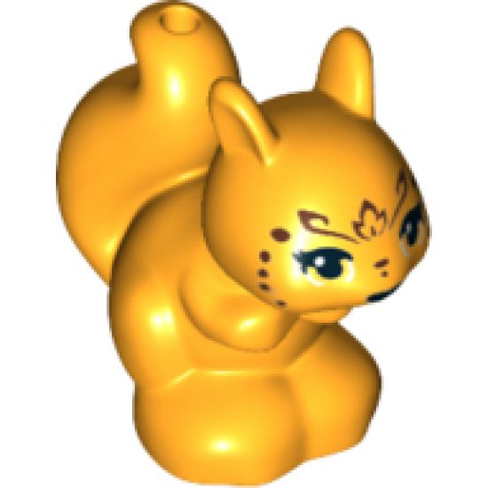 Squirrel, Friends / Elves with Black and White Eyes, Black Eyelashes, Nose and Mouth and Reddish Brown Face Decorations Pattern (Miss Spry)