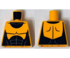 Torso Muscles Outline with Black Suit Pattern
