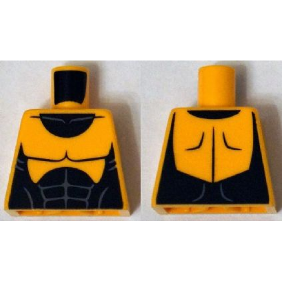 Torso Muscles Outline with Black Suit Pattern