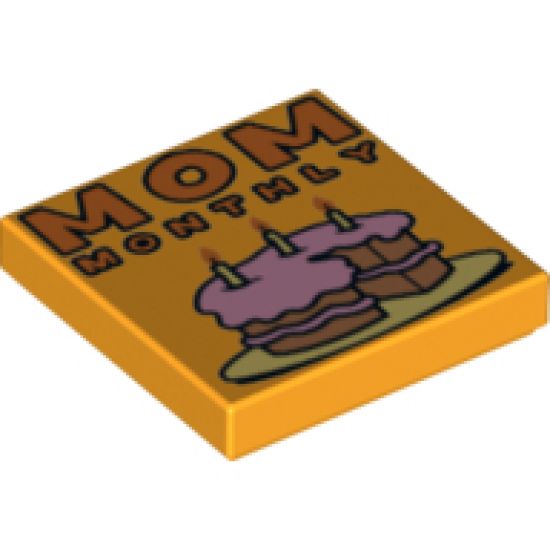 Tile 2 x 2 with 'MOM MONTHLY' Pattern