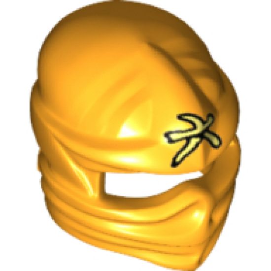 Minifigure, Headgear Ninjago Wrap with Bright Light Yellow Ninjago Logogram 'Amber' Pattern (Skylor)