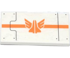 Tile 2 x 4 with Black Lines, Rivets, Orange Stripe and Galaxy Squad Logo Pattern (Sticker) - Set 70707