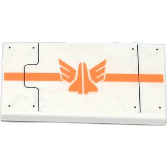 Tile 2 x 4 with Black Lines, Rivets, Orange Stripe and Galaxy Squad Logo Pattern (Sticker) - Set 70707