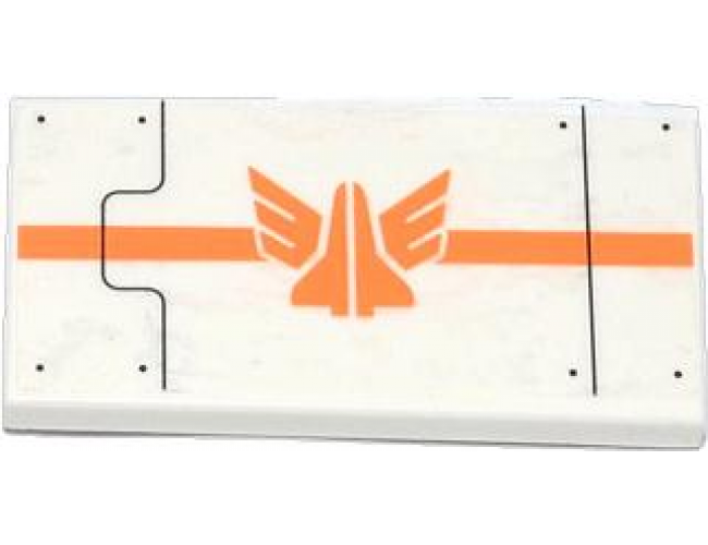 Tile 2 x 4 with Black Lines, Rivets, Orange Stripe and Galaxy Squad Logo Pattern (Sticker) - Set 70707