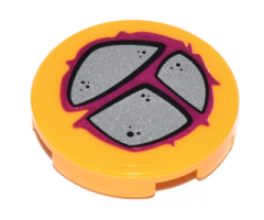 Tile, Round 2 x 2 with Bottom Stud Holder with Silver and Magenta Stepping Stones Pattern (Sticker) - Set 41179