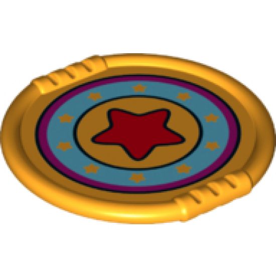 Duplo, Figure Wear & Utensil Disk with Yellow Stars in Circle and Red Star in Center Pattern