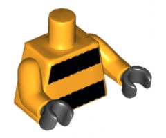 Torso Black Thick Stripes Pattern / Bright Light Orange Arms / Black Hands