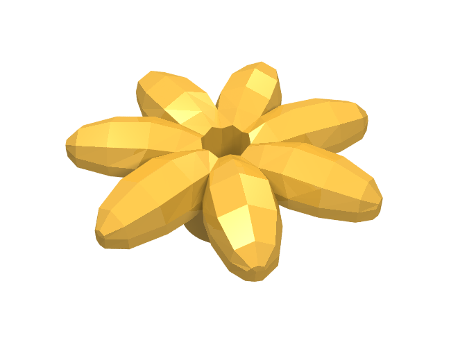 Friends Accessories Flower with 7 Thin Petals and Pin