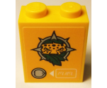 Brick 1 x 2 x 2 with Inside Stud Holder with Leopard Head, Leaves, Fuel Inlet and White Arrow and 'FUEL' Pattern (Sticker) - Set 60158