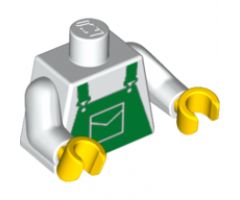 Torso Overalls Green Pattern (Dungarees) / White Arms / Yellow Hands
