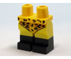 Hips and Yellow Legs with Bright Light Orange Leotard with Leopard Spots and Black Boots Pattern