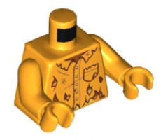 Torso Torn and Ripped Shirt, Collar and Pocket Pattern / Bright Light Orange Arms / Bright Light Orange Hands