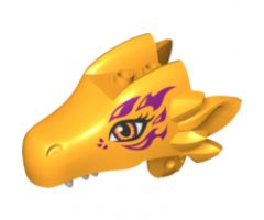 Animal, Body Part Dragon Head (Elves) Upper Jaw with Orange Eyes and Magenta Swirls Pattern (Zonya)