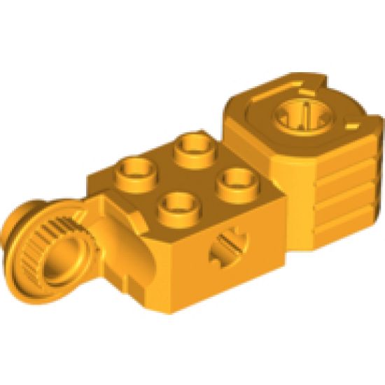 Technic, Brick Modified 2 x 2 with Axle Hole, Rotation Joint Ball Half (Vertical Side), Vertical Axle Hole End (Fist)