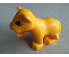 Duplo, Animal Lion Baby Cub, Raised Paw, Eyes Top Straight Pattern