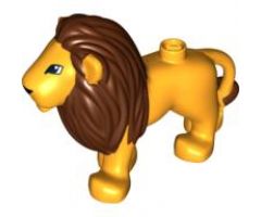 Duplo, Animal Lion Adult Male, Eyes Squared Pattern