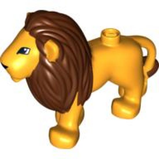 Duplo, Animal Lion Adult Male, Eyes Squared Pattern