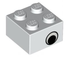 Brick 2 x 2 with Eye with White Pattern on Two Sides, Offset
