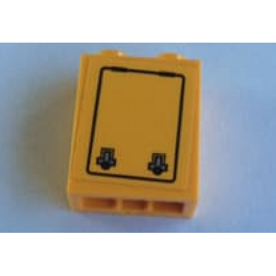 Brick 1 x 2 x 2 with Inside Stud Holder with Door Hatch Pattern (Sticker) - Set 60160