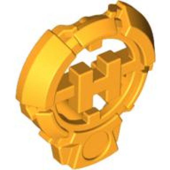 Hero Factory Chest Badge with 'H' and Flat Bottom