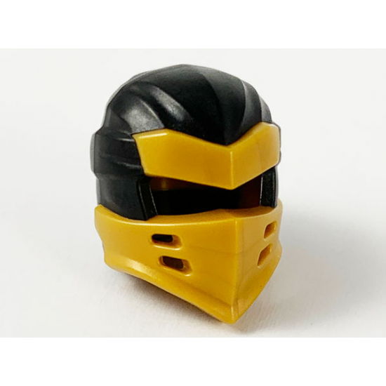 Minifigure, Headgear Ninjago Wrap Type 7 with 4 Slits on Front and Black Fabric Pattern