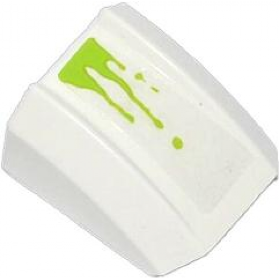 Slope, Curved 2 x 2 Lip with Lime Splatters Pattern Model Left Side (Sticker) - Set 70707