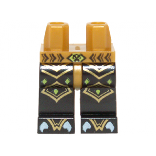 Hips and Black Legs with Gold Scaled Armor, Lime Diamonds and White Claws Pattern