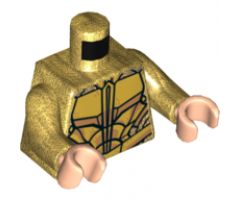 Torso Atlantean Armor with Metallic Gold Plates Pattern / Pearl Gold Arms / Light Nougat Hands