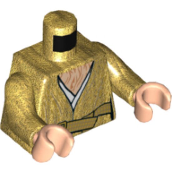 Torso SW Robe with Belt and Bare Chest with Wrinkles Pattern (Supreme Leader Snoke) / Pearl Gold Arms / Light Nougat Hands