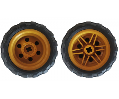 Wheel & Tire Assembly 30.4mm D. x 20mm with No Pin Holes and Reinforced Rim with Black Tire 43.2mm D. x 26mm Balloon Small (56145 / 61481)