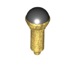 Minifigure, Utensil Microphone with Black Top Half Screen Pattern